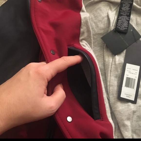 Marc Jacobs Leather sleeve varsity jacket Women S - Picture 4 of 6